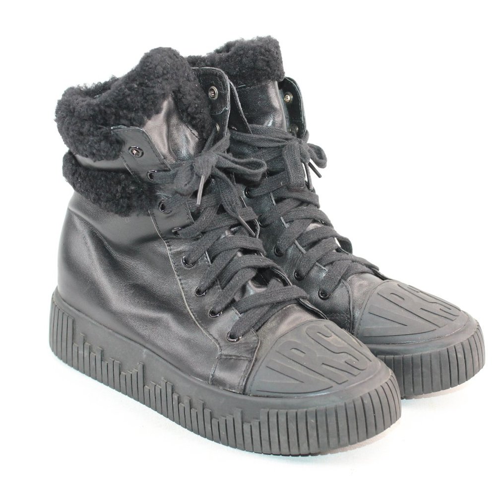 European VRSV Rubber Platform Mid Calf Vegan Boots - Picture 3 of 9